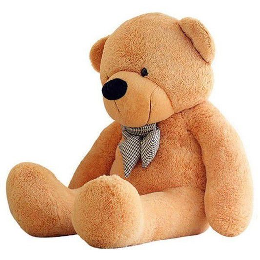 Cuddly Plush Teddy Bear with Bow-Tie - Mustard - 120cm